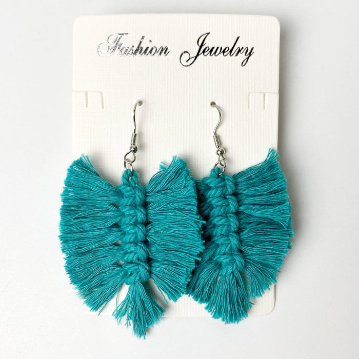 Bohemian Tassel Earrings with Wooden Design for Wedding and Gifts