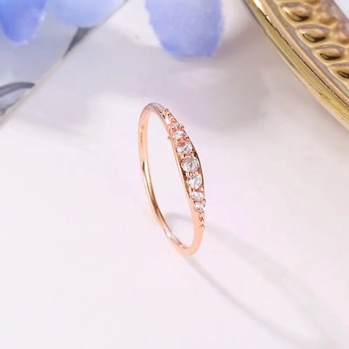 Zircon pinky ring for women European and American design engagement ring simple cross-border jewelry for women