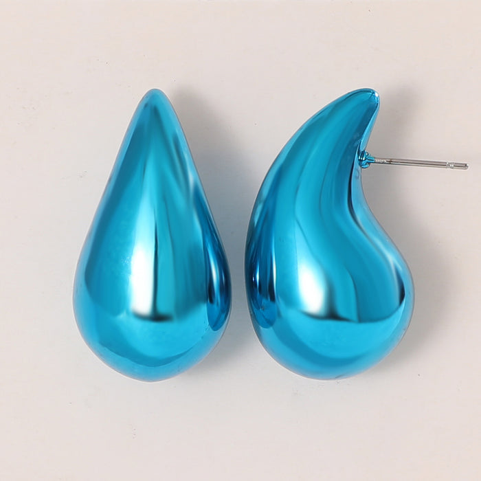 Colorful teardrop earrings mirrored comma earrings