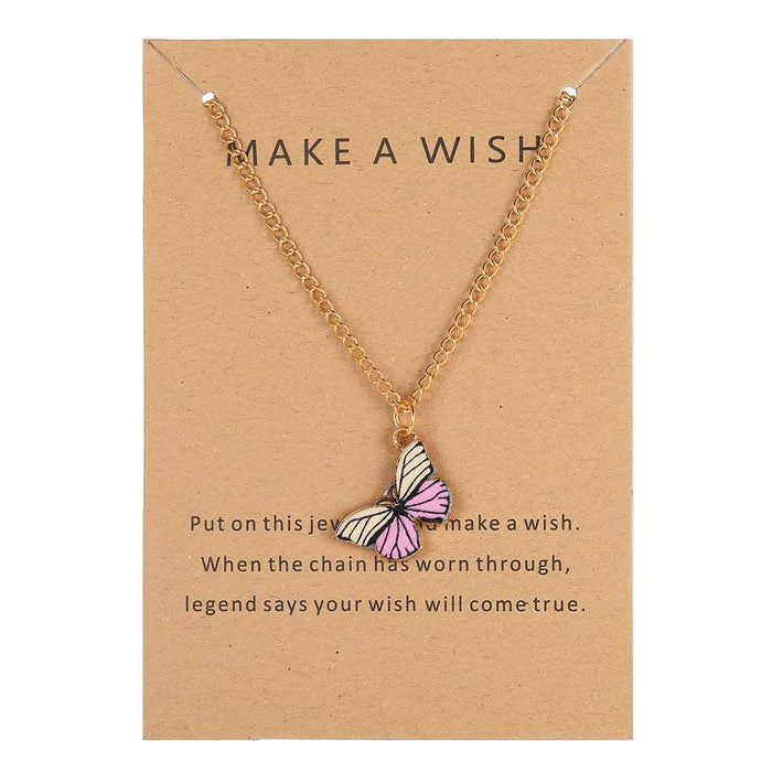 Bohemian style alloy colorful butterfly necklace