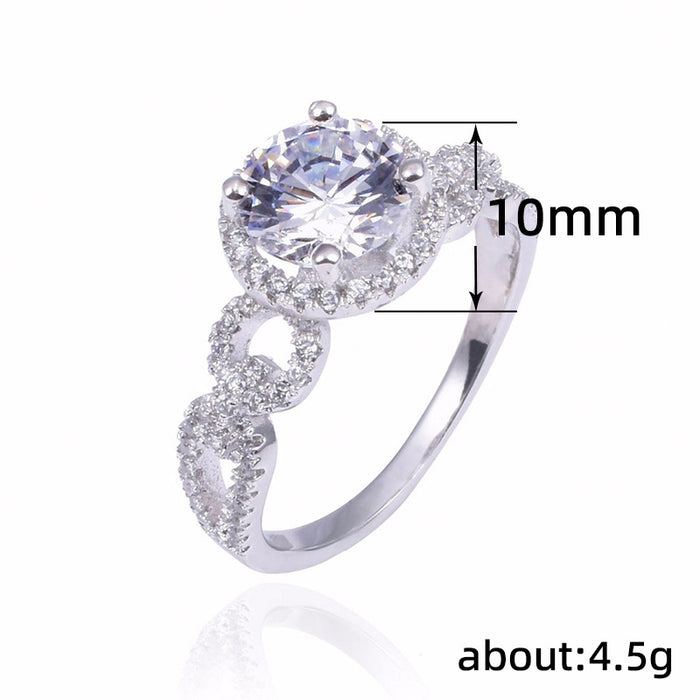 Super shiny luxury simulated diamond ring