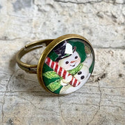 Glass Open Ring with Time Gemstone for Christmas and Halloween - Unique and Trendy Western Style for Women - wallojewerly 