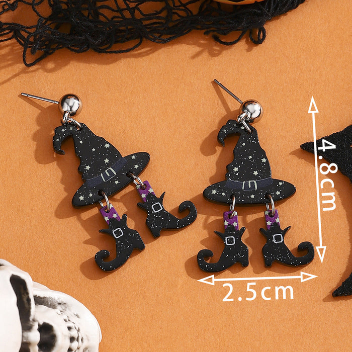 Wholesale Halloween Cartoon Stud Earrings Set - Spooky Pumpkin, Ghost & Bat Alloy Earring Multipack for Women