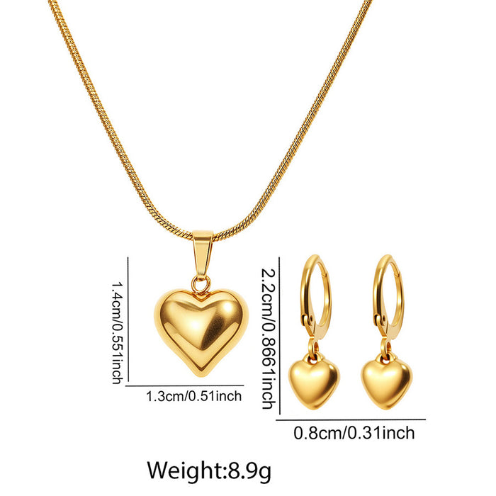 Wholesale stainless steel and titanium steel heart-shaped red necklaces