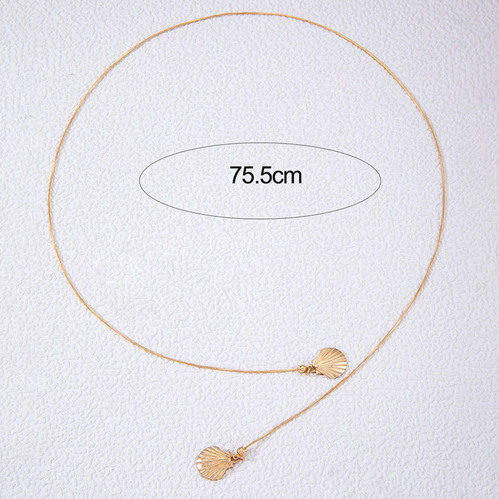 alloy scallop hollow geometric creative body chain face decoration