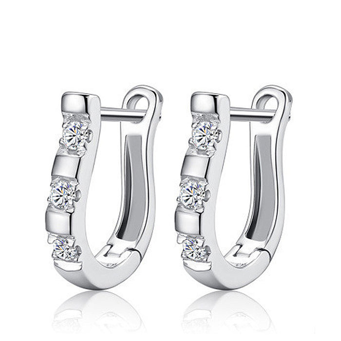 U-shaped earrings zircon geometric simple female earrings