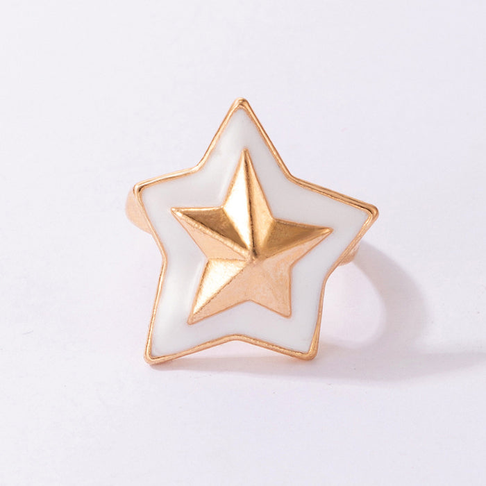 Colorful letters stars rainbow love ring