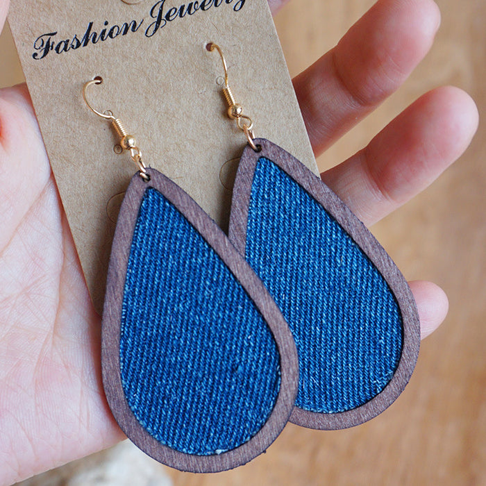 Pendientes con textura de madera