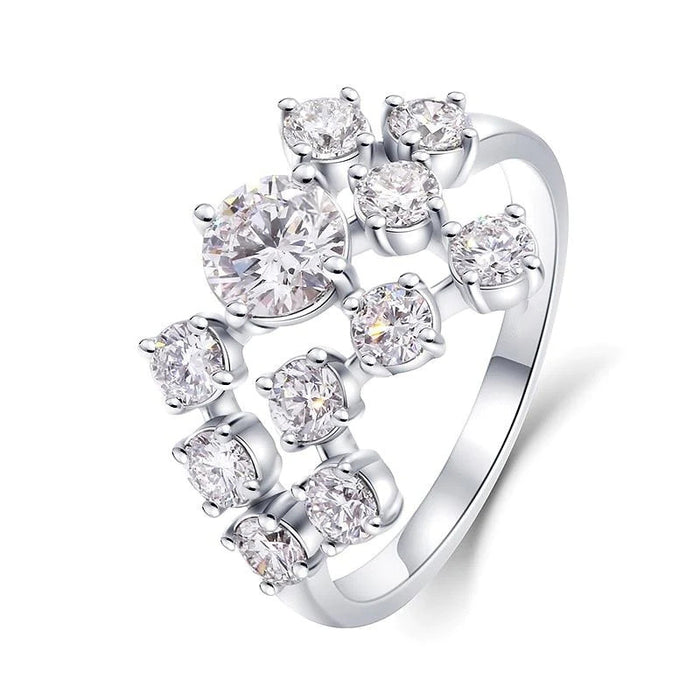 Gypsophila super shiny ring European and American light luxury cold style female ring
