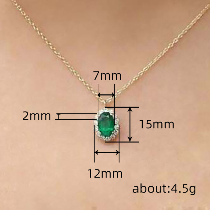 Korean oval pendant retro palace style necklace