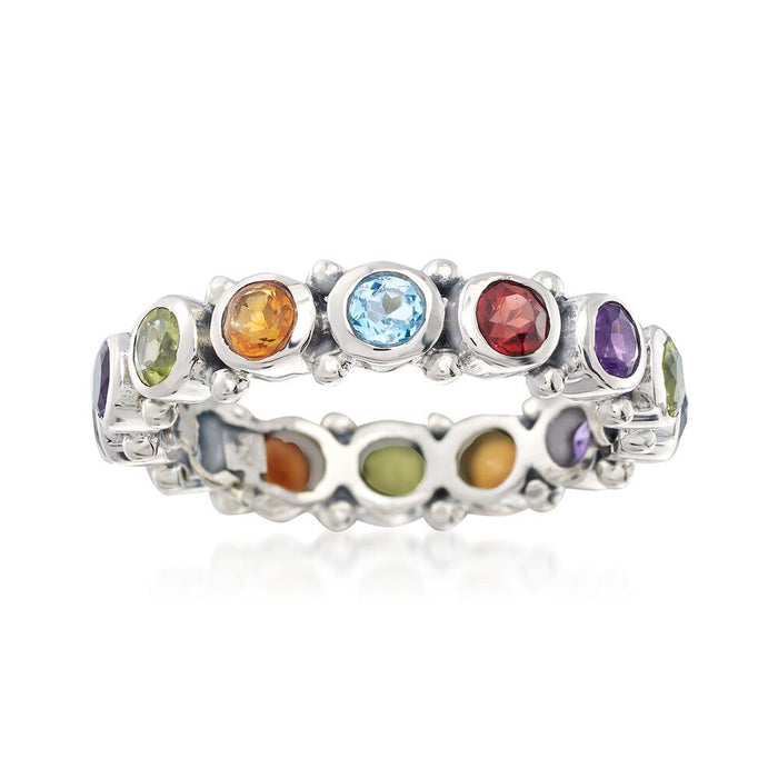 Single row colorful zircon ring for women simple row ring