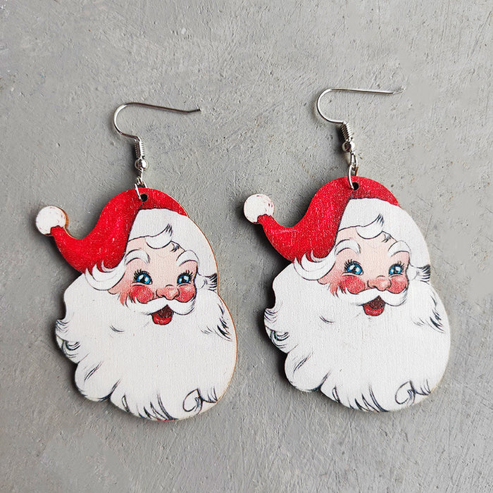 Wooden Santa earrings