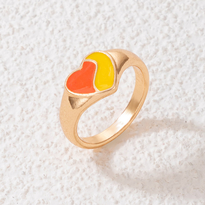 Colorful letters stars rainbow love ring