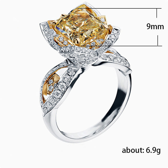 Women's Two Tone Engagement Ring Alloy Micro-Set Design