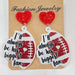 Acrylic Baseball Heart Earrings