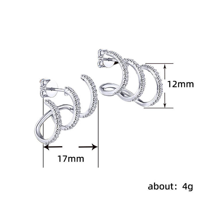 Pendientes de línea de arco de tres garras