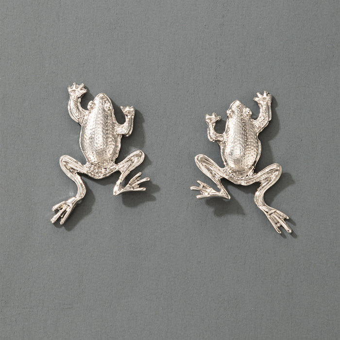 Retro Punk Frog Animal Earrings