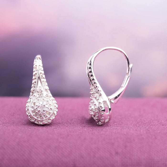 Pendientes de circonitas con ocho corazones y ocho flechas y diamantes