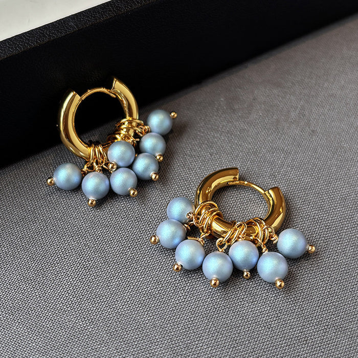 Wholesale Baroque-Shaped Freshwater Pearl Blue Swarovski Pearl Necklace, Bracelet, and Earring Sets - wallojewerly 
