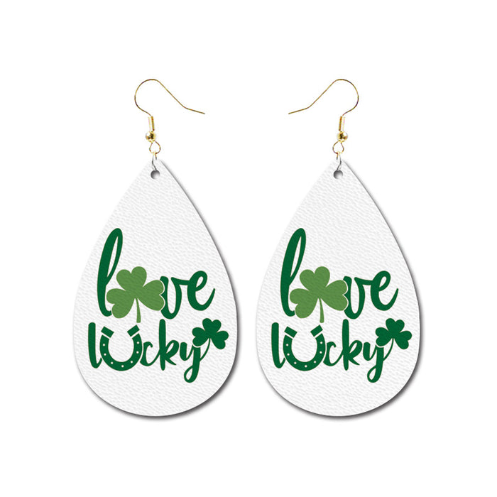 St. Patrick's Day Earrings with Green Polka Dot, Floral, and Car Elements