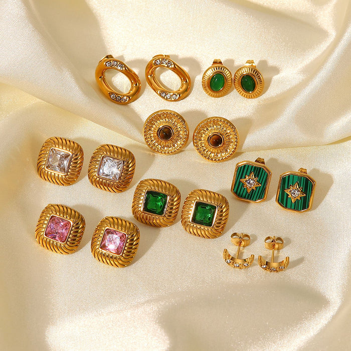 Pendientes únicos de alta gama: joyas de estilo francés vintage que no se decoloran para mujeres