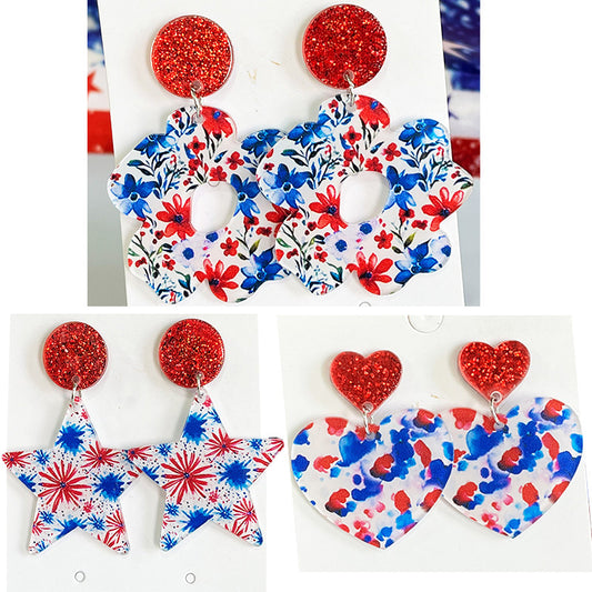 Independence Day patriotic acrylic earrings