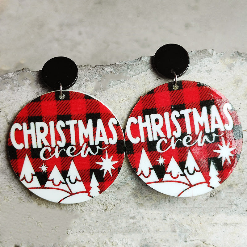 Vintage Plaid Leopard Snowflake Christmas Acrylic - wallojewerly 