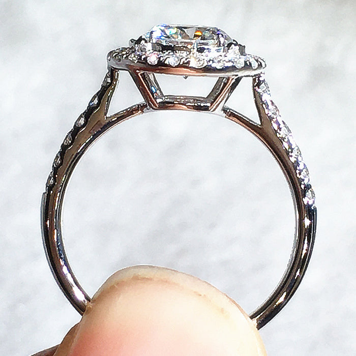 Inlaid simulated diamond ring wedding bridal jewelry factory direct