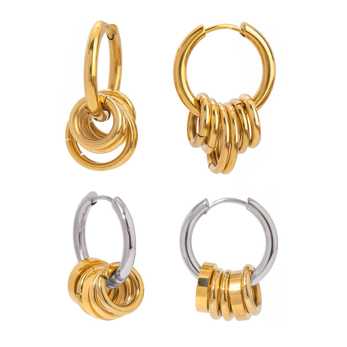 18K Gold Plated Stainless Steel Braided Hoop Earrings - Minimalist Design High-End Jewelry