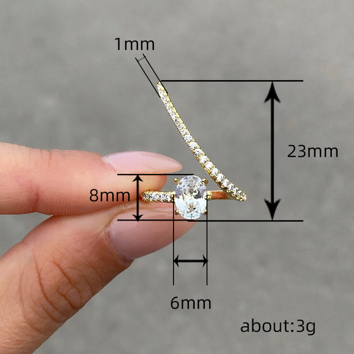 Live four claw ring bride exaggerated wedding ceremony ring
