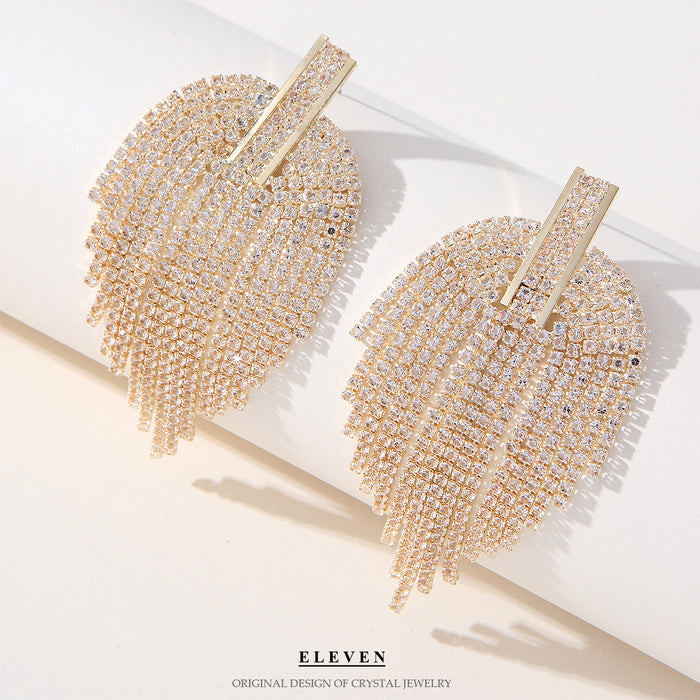 Luxury Micro Inlay Zircon Earrings - S925 Silver Tassel Dangles for a Sophisticated Look