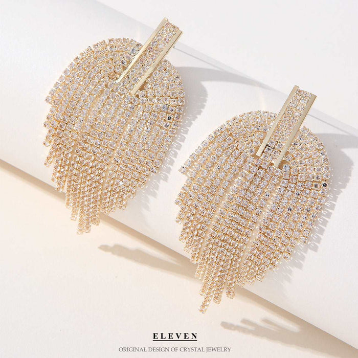 S925 silver needle white micro-paved rhinestone earrings