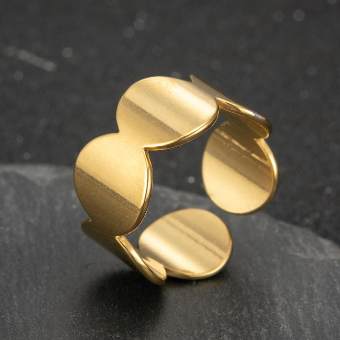 Geometric round rings, wholesale of simple and cold wide stainless steel rings