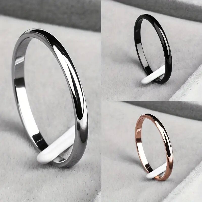Anillo de dedo completo de arco simple de estilo coreano para hombres