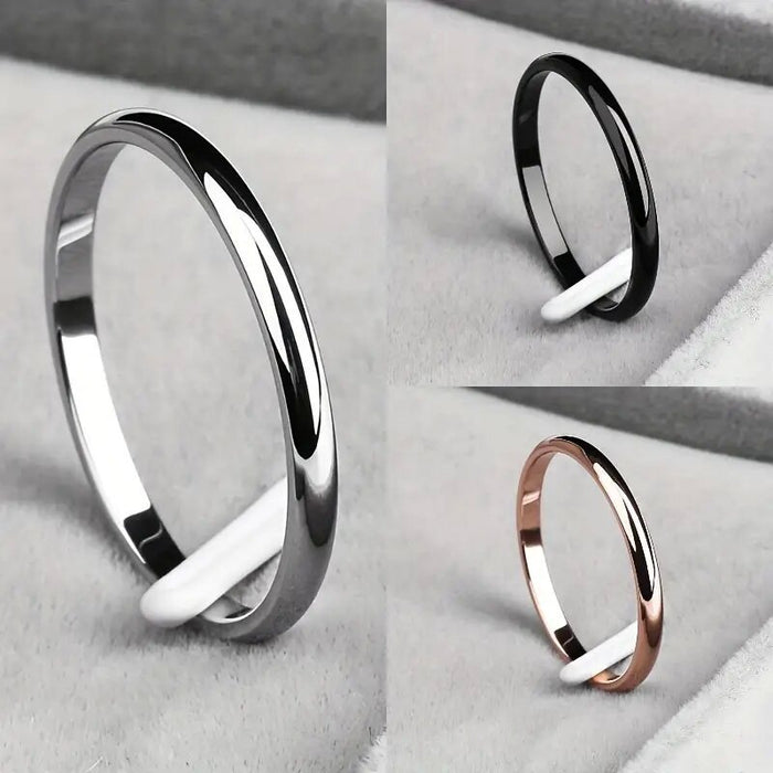 Korean style simple arc full finger ring for men