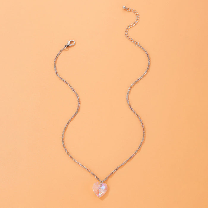 Laser Heart Single-Layer Necklace - 3D Heart Choker