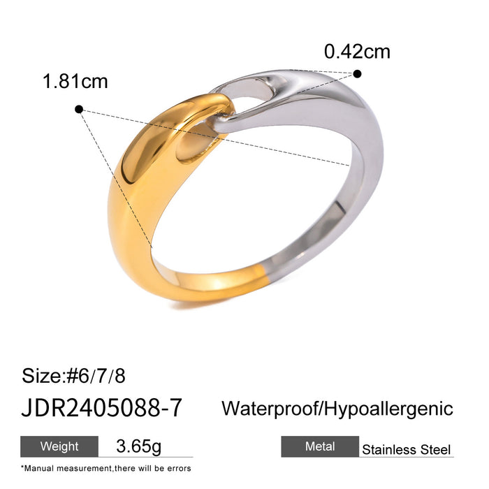 Stainless steel flower plain ring ring exaggerated design