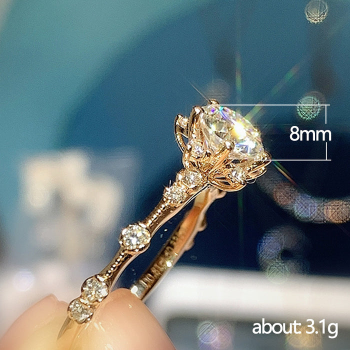 Internet celebrity small star-shaped zircon ring retro diamond ring