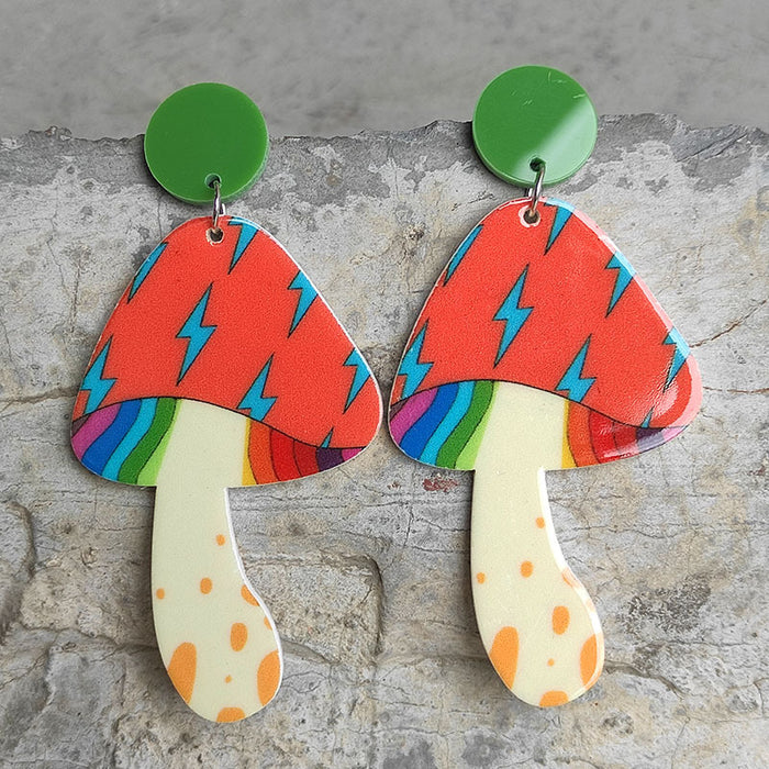 Acrylic mushroom earrings