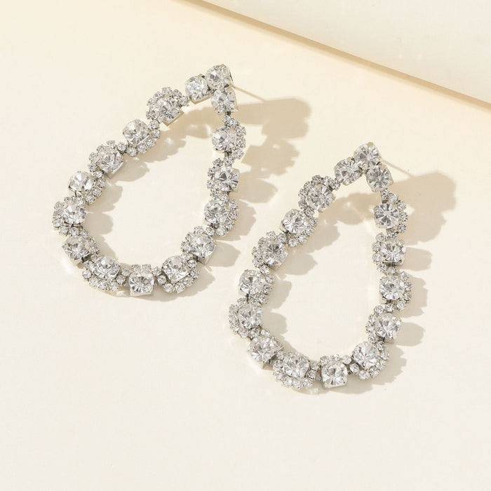 Geometric Rhinestone Earrings - Sexy Full Diamond Studs for a Trendy Style