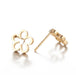 Floral Hollow Stainless Steel Stud Earrings - French-Style Vintage Jewelry - wallojewerly 