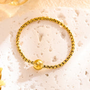 Wholesale titanium steel gold bead chain rings - wallojewerly 