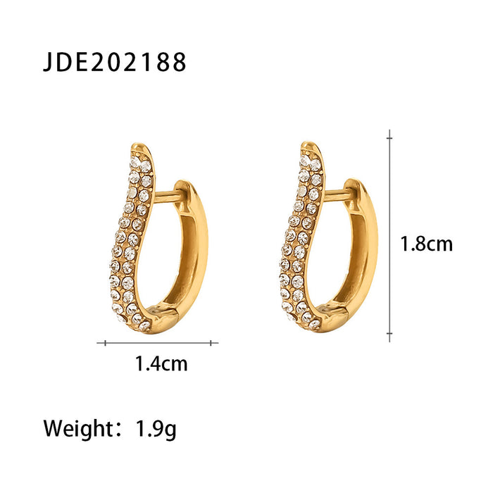 18K Gold Plated Stainless Steel Triangle Pendant Earrings - Trendy Design Fashion Jewelry