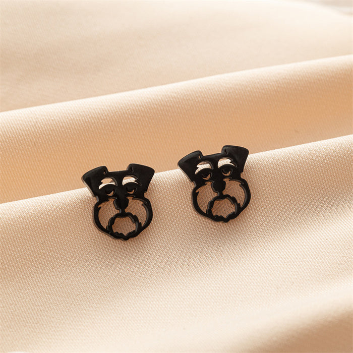 Dog and Cat Stainless Steel Stud Earrings - Cute and Playful Animal Jewelry