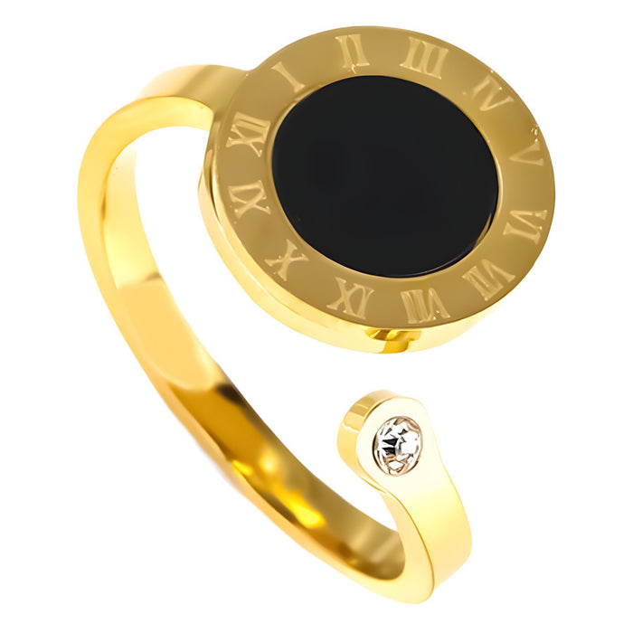 Wholesale 18K gold, stainless steel, titanium steel Roman numeral open rings