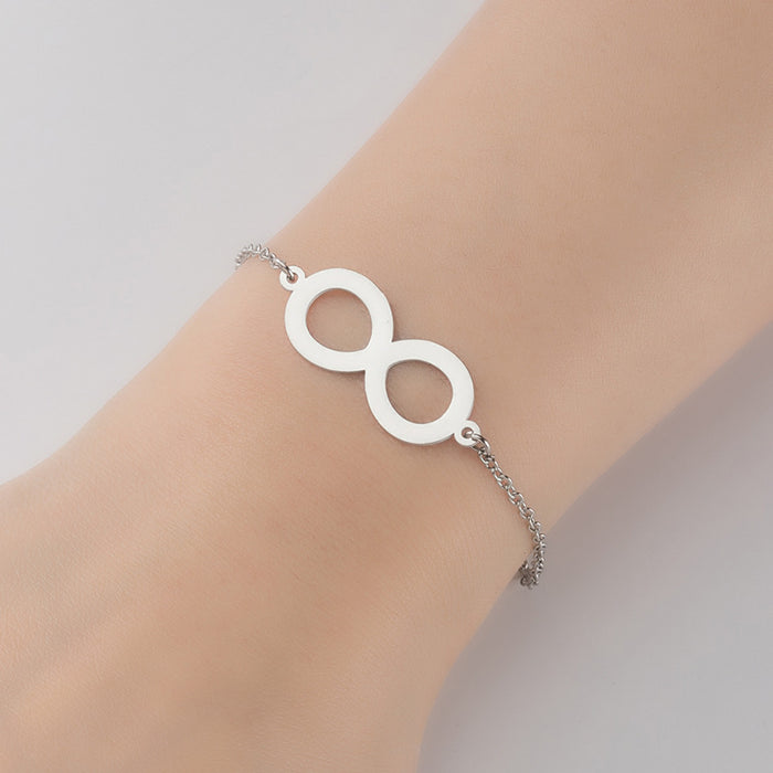 Hollow number 8 pendant bracelet, Korean version of geometric niche spinning needle bracelet wholesale