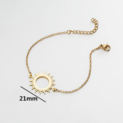 Geometric round pendant bracelet, small fresh forest sunflower bracelet wholesale