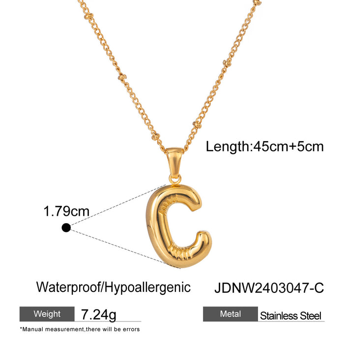 Stainless steel letter necklace pendant neck chain clavicle chain