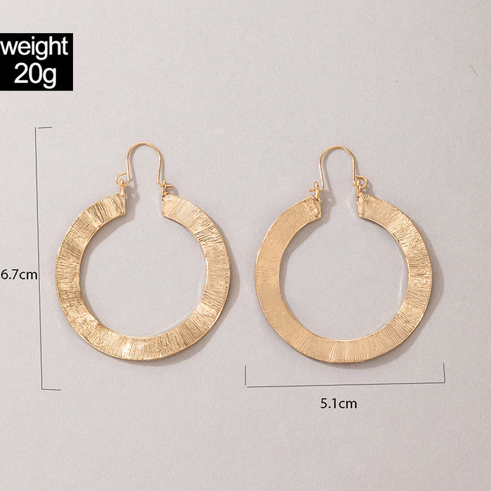 Gold hoop earrings geometric ripple earrings