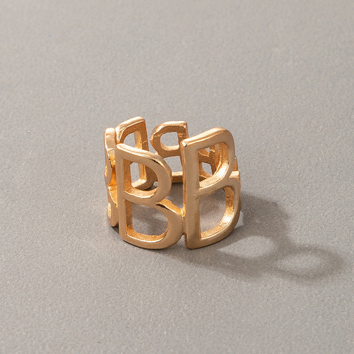 Creative letter B retro ring, stylish design